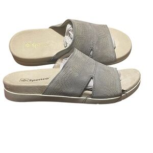 Spenco Twilight Ellie‎ Sandal, Gray/Gold, Size 7.5D, NWT